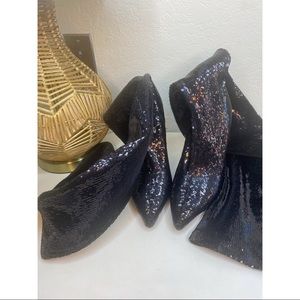 Glitter thigh high boots